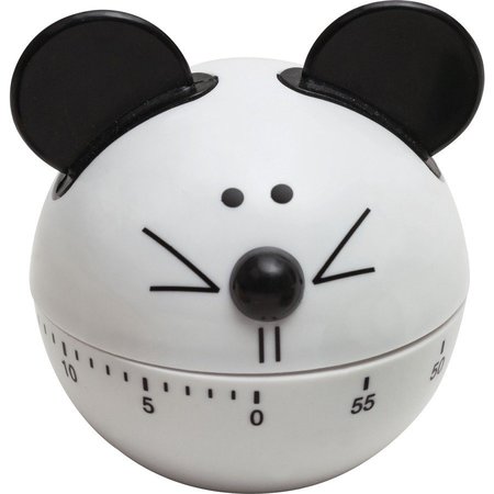 MIND SPARKS Timer, Mouse-shaped, 60 Minutes Max, 3" H, White/Black PACAC9402